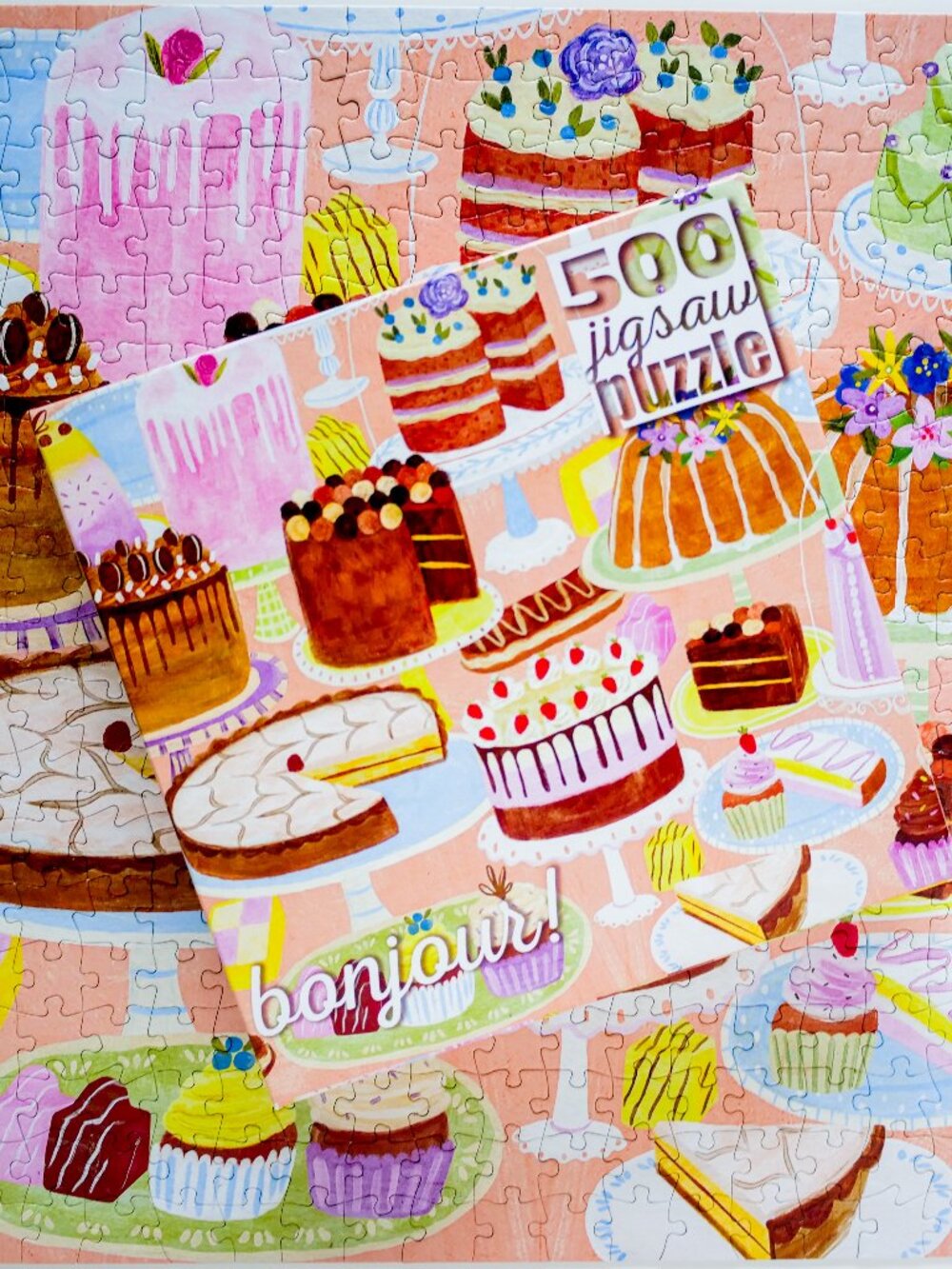 🍰 "Cakes Galore!"  🍰 Bonjour (500) Piece Puzzle by Buffalo